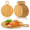 Tábua de Corte de Bambu com Alça, Tábua de Pizza Dupla Face, Prato de Jantar Personalizável, Tábua de Corte, Certificado Bsci