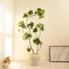 Madera de Pata de Pato Jingpin Haihong Simulación Planta Verde Interior Biónica Maceta Alto Nivel Lujo Ligero Sala de Estar Planta Falsa Grande de Piso