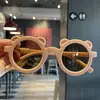 Gafas de sol infantiles de oso dibujos animados orejas pequeñas esmeriladas montura redonda gafas de sol para bebé gafas UV protección solar