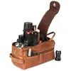 Bolsa de tocador de cuero de búfalo de alta calidad para hombre, estilo europeo y americano, para viajes de negocios, bolsa cosmética portátil, bolsa de almacenamiento de tocador para viajes