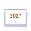 Calendario 2027 Edición Especial Portalápices Creativo Macarrón Calendario de Negocios Regalo Adorno de Escritorio Logo Personalizado