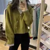 Suéter Cardigan para Mujer con Cuello, Ropa de Abrigo Primavera y Otoño 2026, Diseño Holgado y Chic, Top Corto de Punto Único y de Nicho