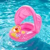 Flotador de Natación Inflable para Niños Mini Yate Asiento para Jugar en el Agua para Bebé Barco Anillo Asiento para Niño de PVC Espeso PVC Ecológico
