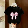 Camiseta de Niña Conjunto de Verano Moderna 2026 Nuevo Estilo para Niños Mayores, Elegante Top de Verano con Cuello Redondo y Manga Corta para Niñas