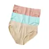 Comercio Exterior Transfronterizo Europeo y Americano Especializado en Ropa Interior Femenina Popular de Hilo de Tamaño Grande, Bragas Lisas de Color Puro de Cintura Media Sin Costuras