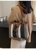 Bolsa de Lona Transfronteriza para Mujer, Gran Capacidad, Nuevo Estilo 2026, Bolso de Hombro Cruzado con Bloques de Color, Bolsa para Clase, Bolso Tote para Viajar
