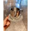 Taza de café con incrustaciones de diamantes de alto valor, traje de mariposa nicho, acero inoxidable, aislada, taza para latte, ventas directas de fábrica de comercio exterior transfronterizo