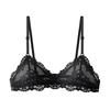 Sujetador de encaje sexy estilo francés para mujer, transparente, sin esponja, fino, de talla grande, transpirable, sin marcas, con espalda hermosa.