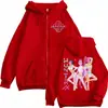 Sudadera con Cremallera de Merchandising Limitado Kpop Demon Slayer Moda Dibujos Animados Sudaderas con Capucha y Cremallera para Hombres Mujeres Casual