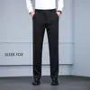 Calça social business trendy versátil com elasticidade em quatro direções, calça reta slim de alta qualidade para o outono, calça masculina para o dia a dia