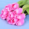 Flores artificiales de alta gama transfronterizas se sienten hidratantes Adornos de fotografía de tulipanes decoración del hogar flores falsas ventas directas de fábrica