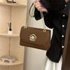 Moda Coreana 2026 Nuevo Retro Color Sólido Casual Verano Cadena Simple Textura Hombro Único Cruzado Pequeño Cuadrado Bolso