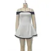 Vestido curto novo estilo verão 2026 Amazon transfronteiriço europeu e americano, sem alças, ombros à mostra, elegante, cintura alta, corte justo, para mulheres