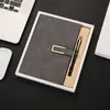 Caixa de Presente para Caderno de Negócios Conjunto de Pen Drives A5 Caderno B5 Atividade de Volta às Aulas para Estudantes Conjunto de Presente