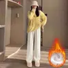 Calça de maternidade para primavera e outono, estilo fino para uso ao ar livre, nova calça versátil 2026, macia e confortável, tipo toalha, com suporte para a barriga, calça de maternidade de perna larga