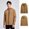Jaqueta Corta-Vento com Capuz para Esportes ao Ar Livre Uniforme de Equipe Logo Estampado Jaqueta de Corrida Masculina para Primavera e Outono Manga Longa Traje Casual