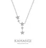 Colar Céu Estrelado Banhado a Prata Pura 999 Estrela com Pedras de Diamante Corrente para Clavícula Corrente de Pescoço Elegante de Luxo Leve com um Toque de Alta Qualidade