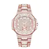 MISSFOX Moda Europea y Americana Punk Hip Hop Completo de Diamantes Reloj para Hombre Dorado Resistente al Agua Calendario Reloj de Cuarzo Moda