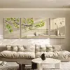 Tríptico de Sala de Estar Estilo Crema Pintura Moderna Simple Colgante de Pared para Fondo de Sofá Mural de Respaldo de Alta Gama Atmosférico