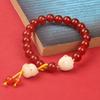 Pulsera de Pareja para Mujer Verano Ágata Roja y Negra Original Pulsera de Garra de Gato Pulsera Sencilla Dulce de Pareja