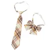Corbata JK para Mujer Cuadros Japonesa Corbata de Moño Sin Corbata Uniforme Estudiantil Moño Pequeño Genuina Original Genuina Sin Corbata