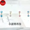 Pendientes Colgantes Pequeños Redondos de Circonita de Aleación de Titanio F-136 Pendientes de Labio de Titanio G23 con Rosca Interna Joyería para Piercing
