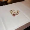 Anel Aberto Redondo de Zircônia Banhado a Ouro Real 14K Anel Versátil de Dedo Indicador Estilo Retro Luxo Leve Toque de Nicho High-End Joia para Mão