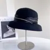 Elegante Chapéu de Lã com Abajur Estilo Socialite para Mulheres, Versátil Chapéu de Balde de Inverno, Elegante e Quente Chapéu de Pescador