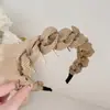 Elegante diadema de peine plisado de lunares para mujer, de alta gama, elegante, moderno, voluminoso, accesorio para el cabello de diadema de corona alta