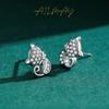 Pendientes de gato lindos de plata esterlina s925 para mujer, estilo japonés y coreano, elegantes y dulces, con diseño de animales, joyas para las orejas que combinan con todo.