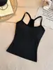 Camisola de verano de lunares para chica popular, versátil, sin mangas, con copas en el pecho y espalda hueca para un hermoso look de espalda, top sin mangas de moda