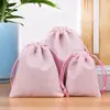 Bolsa com Cordão Personalizada Pouch de Veludo Coreano Cordão Cinza Bolsa de Armazenamento Joias Colorida Bolsa com Cordão de Veludo Personalizada