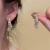 Pendientes de Borla Flor Geométrica Dulces y Exquisitos Estilo Coreano con Diamantes, Sensación de Lujo Ligero y Gama Alta, Pendientes de Nicho de Moda para Mujeres