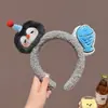 Tiara de Cabeça Fofa de Pinguim de Desenho Animado com Cabeça de Peixe para Lavagem Facial Diária, Maquiagem e Cabelo Feminino 2025 Outono e Inverno