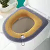 Nuevo Modelo 2025 Funda para Asiento de Inodoro con Asa de Piel de Vaca, Cojín de Asiento de Inodoro Tejido Ultragrueso para Otoño e Invierno