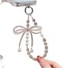 Avanzada Cadena de Cristal para Teléfono Móvil Moda Perla Cordón para Teléfono Móvil Lazo Abalorios Funda para Teléfono Móvil Adornos Colgantes Cadena Colgante Portátil