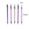 Pluma de taladro para uñas de doble punta, punta de crayón para taladro, herramienta para uñas, crayón para uñas de diamante adhesivo, pluma de taladro para descargar, punta, pluma para uñas de color