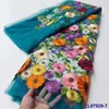 Moda primavera y verano bordado estilo bosque, apliques grandes de hilo de colores bordados a máquina, base de malla de gasa ligera tela de encaje bordado, encaje 3D