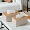 Caja de Pañuelos Lateral de Dos Compartimentos Caja de Almacenamiento al por Mayor Caja de Pañuelos para Hotel de Negocios Restaurante Se Puede Imprimir con Logo Publicitario Caja de Pañuelos de Papel