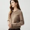 Bai Cai Rong Malha de Manga Longa Outono/Inverno Moda Tendência Top Peça Externa Peça Interna 2026 Nova Moda Suéter com Gola Polo