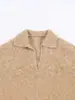 Exportación Transfronteriza Otoño 2025 Ropa Europea y Americana Nuevo Suéter de Manga Larga con Cuello Polo para Mujer Suelto Versátil
