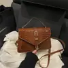Bolso de Moda para Mujer con Patrón de Cocodrilo, Bolso de Moda para Mujer, Nuevo Modelo 2025, Bolso de Mano Casual Simple para Hombro Cruzado, Bolso Cuadrado Pequeño
