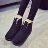 Botas Cortas de Nieve de Otoño e Invierno 2024 Zapatos de Mujer Terciopelo para Estudiantes Tubo Corto Afelpado con Cordones Esmerilados Zapatos de Algodón de Moda Botas Martin para Mujer