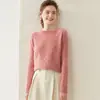 26 Novos Suéteres de Malha Femininos de Caxemira com Gola Redonda, Torção em Forma de Diamante, Modelo Solto Casual para o Trabalho, Aconchegante