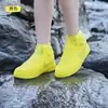Cubrezapatos de látex impermeables, cubrezapatos integrados a prueba de lluvia para hombres y mujeres, portátiles, engrosados, antideslizantes, resistentes al desgaste, de alta elasticidad, para uso en exteriores