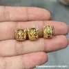 Cuentas de barril finamente elaboradas en cobre puro con incrustaciones, cuentas espaciadoras, motivos de león y danza del león, pulseras, collares y colgantes hechos a mano para DIY