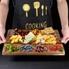 Tábua de Corte Personalizada de Madeira de Acácia com Compartimentos para Pão, Lanches, Queijo, Uso Doméstico, Festas, Frutas e Frios, Tábua de Corte Dupla Face