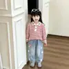 Polo para Niños 2026 Otoño Nuevo Top de Manga Larga para Niños Pequeños Atuendo de Primavera en Stock Polo Rayado