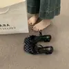 Sandalias de Tacón Grueso con Puntos Estilo Coreano y Punta Abierta 2026 Primavera/Verano para Mujer con Lazo Slip-On Sandalias Perezosas para Exteriores