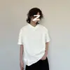 Camisa Polo Desconstruída de Alta Qualidade Estilo Americano para Homens e Mulheres, Manga Curta, Solta, Respirável, com Design Patchwork, Top Casual Tendência